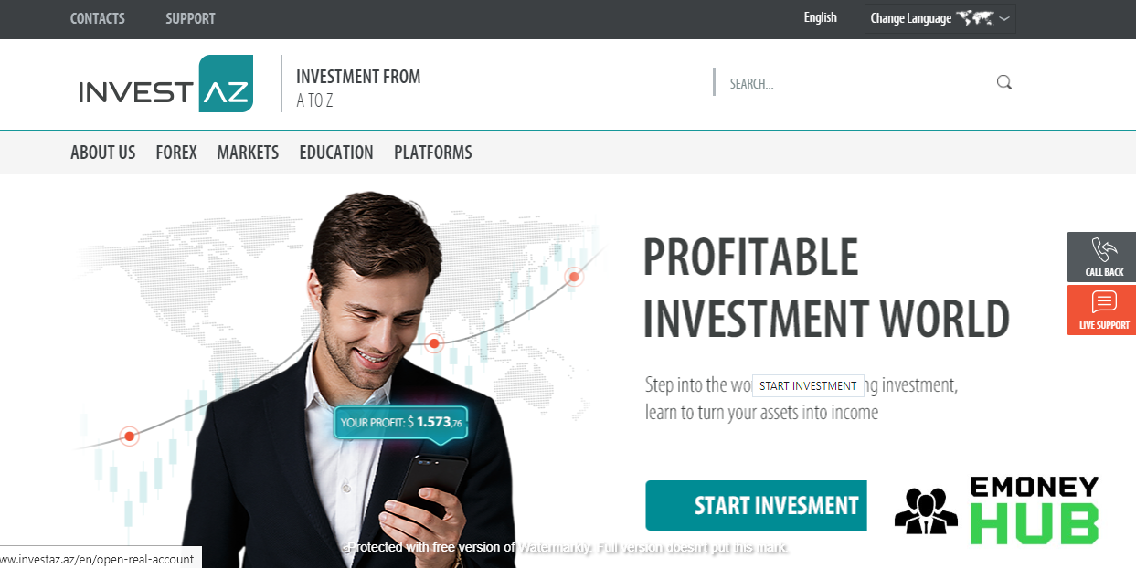 Сайт компании InvestAZ