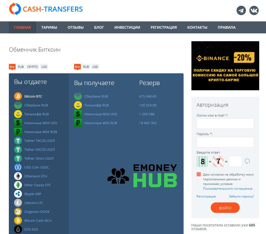 Cash-Transfers обзор обменника
