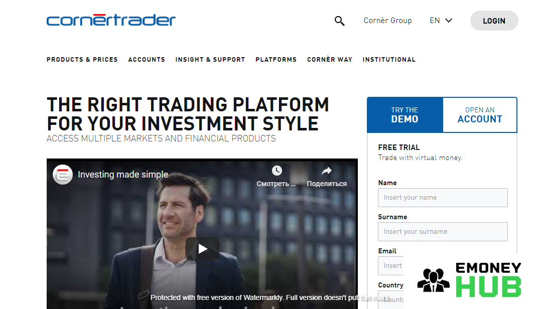 Обзор компании Corner Trader